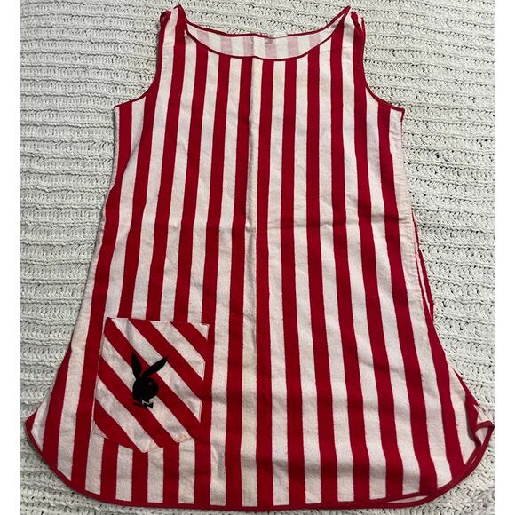 VTG Rare 70s Playboy Bunny Sleep Mini Dress Sz Small Striped Red White *Flaw - Picture 10 of 10